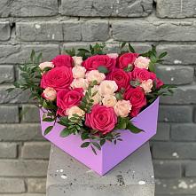 Композиция моя любовь в Лесной Пушкинский район Цветочная композиция из Розы в коробке в Лесной Пушкинский район
