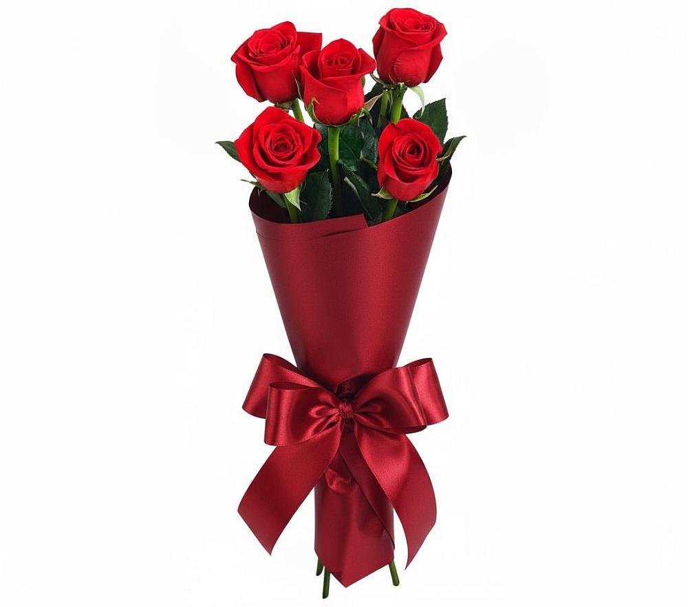 Букет 5 Красных роз Эдлесс Лав в Лесной Пушкинский район