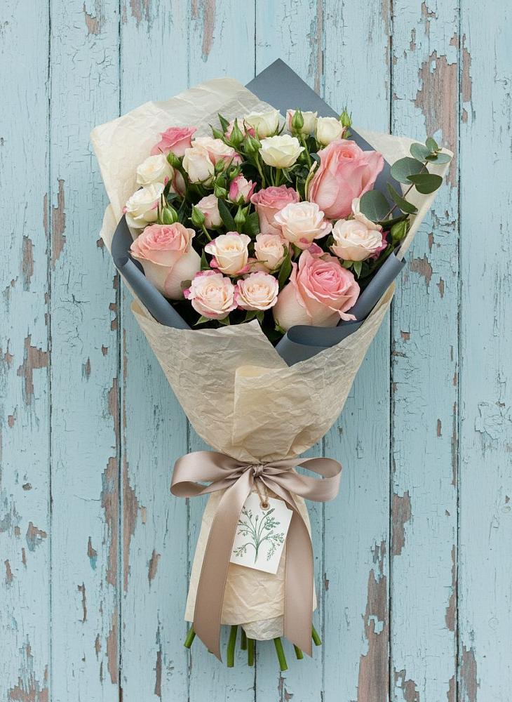 Букет нежный и розовый в Лесной Пушкинский район Букет цветов из: Розы в Лесной Пушкинский район