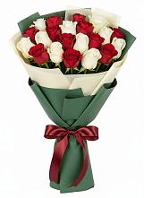 Микс из красных и белых роз в Лесной Пушкинский район Букет Микс из красных и белых роз в Лесной Пушкинский район