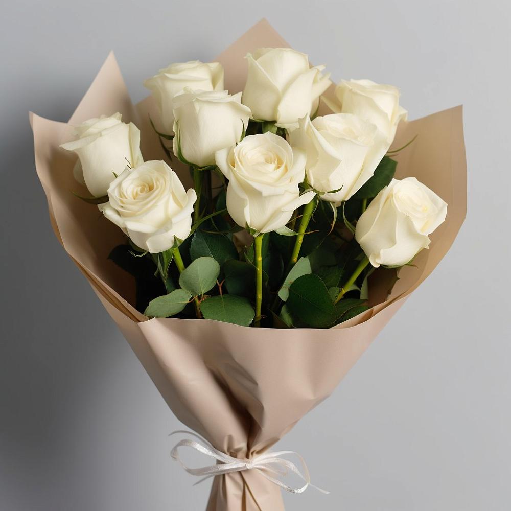Букет 9 Белых роз Эдлесс Лав в Лесной Пушкинский район