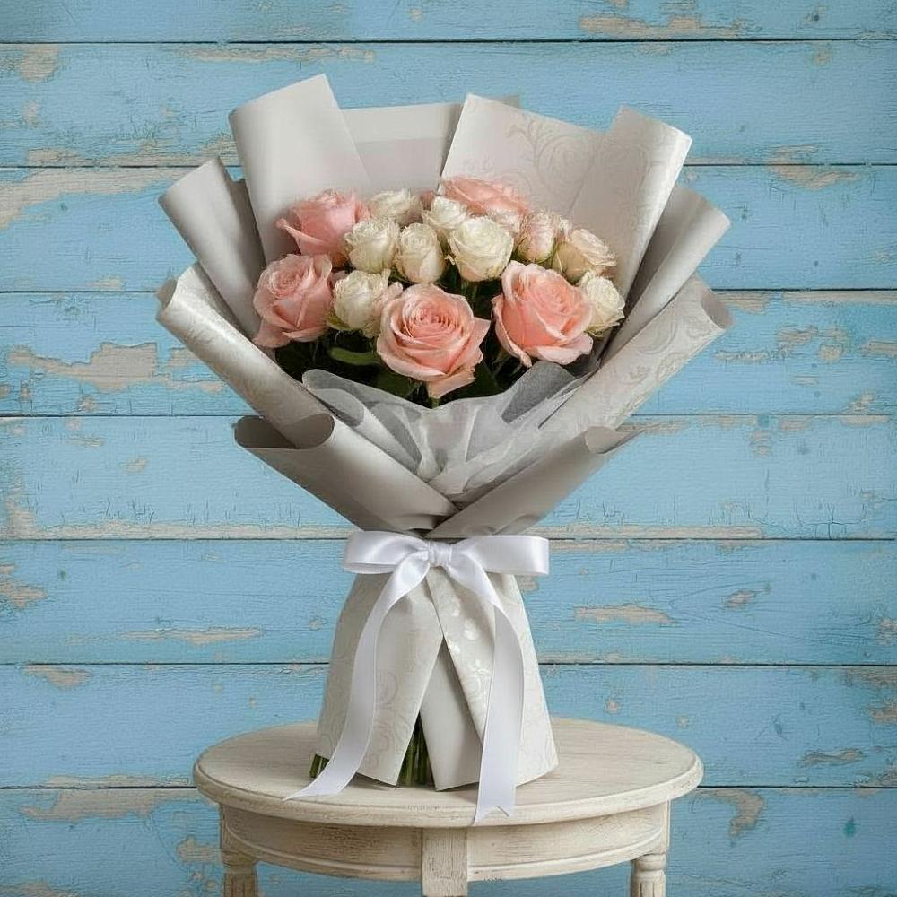 Букет Нежное облако в Лесной Пушкинский район Букет цветов из: Розы в Лесной Пушкинский район