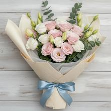 Букет шампанское в Лесной Пушкинский район Букет цветов из:  Лизиантусы в Лесной Пушкинский район