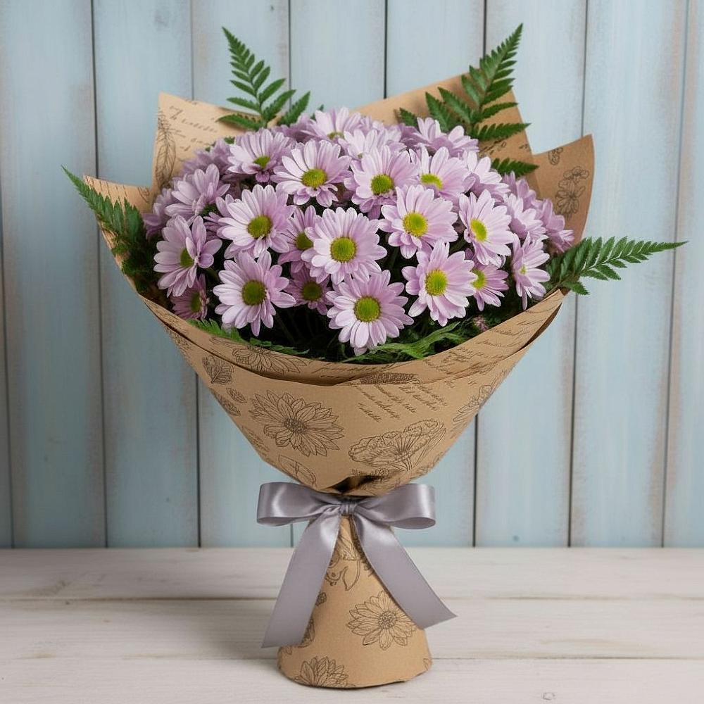 Букет соблазн в Лесной Пушкинский район Букет цветов из: Хризантемы в Лесной Пушкинский район