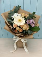 Букет цветов из:  Герберы и Хризантемы в Лесной Пушкинский район