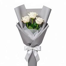 Букет 3 белые розы в Лесной Пушкинский район Букет 3 белые розы в Лесной Пушкинский район