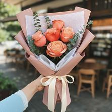 Букет персиковый аромат в Лесной Пушкинский район Букет цветов из:  Розы в Лесной Пушкинский район