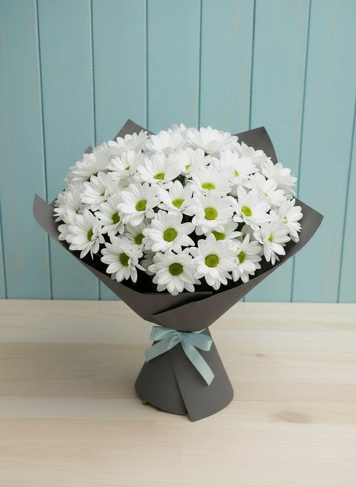 Букет белые хризантемы в Лесной Пушкинский район Букет цветов из: Хризантемы в Лесной Пушкинский район