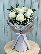 Букет из белых роз #REPLACE_PRED# Лесной Пушкинский район Букет цветов из:  Розы #REPLACE_PRED# Лесной Пушкинский район