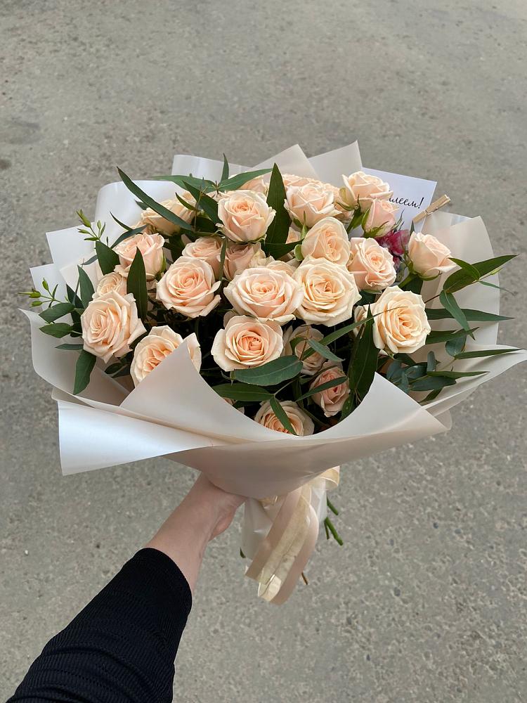 Букет Кремовые розы Латте в Лесной Пушкинский район