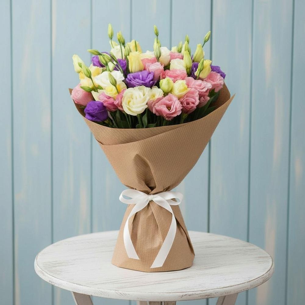 Букет цветов из: Лизиантусы в Лесной Пушкинский район