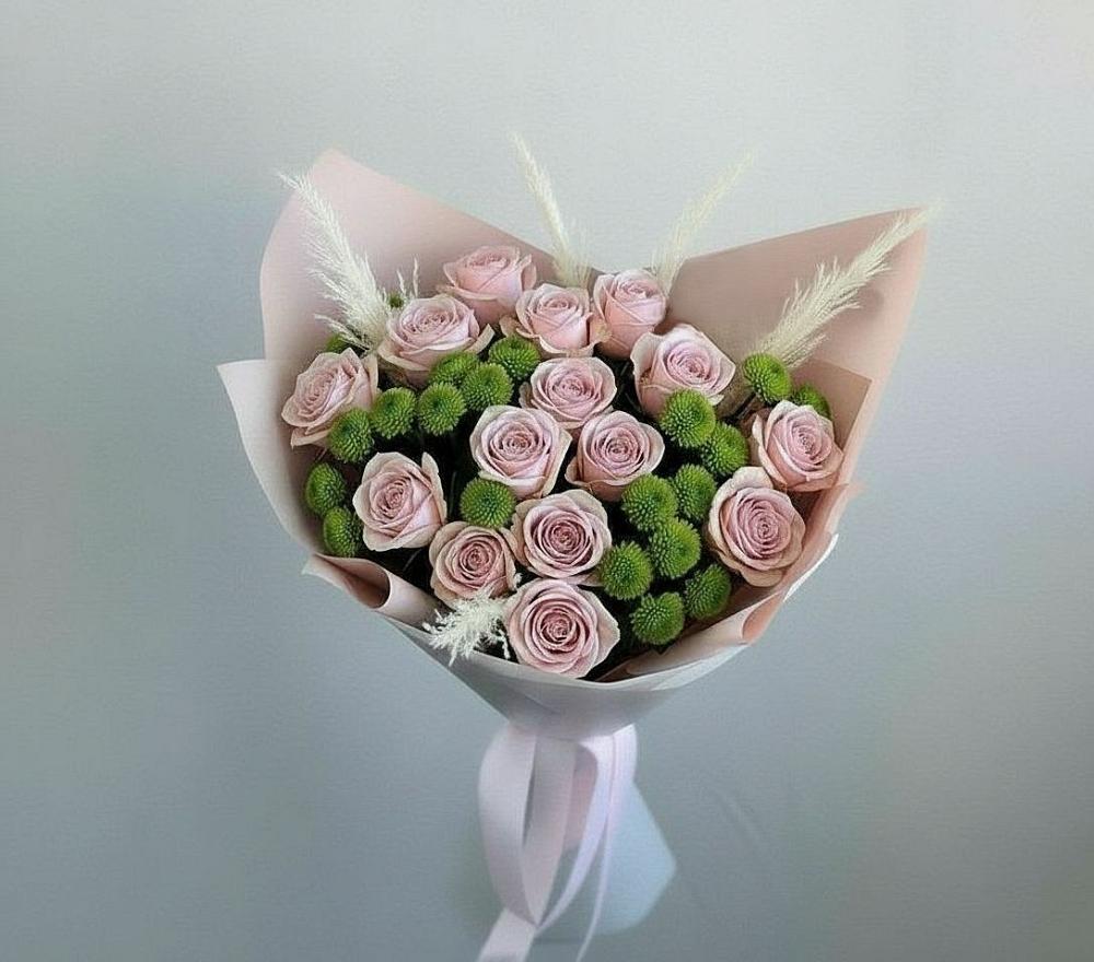 Букет доброе утро в Лесной Пушкинский район Букет цветов из: Розы и Хризантемы в Лесной Пушкинский район