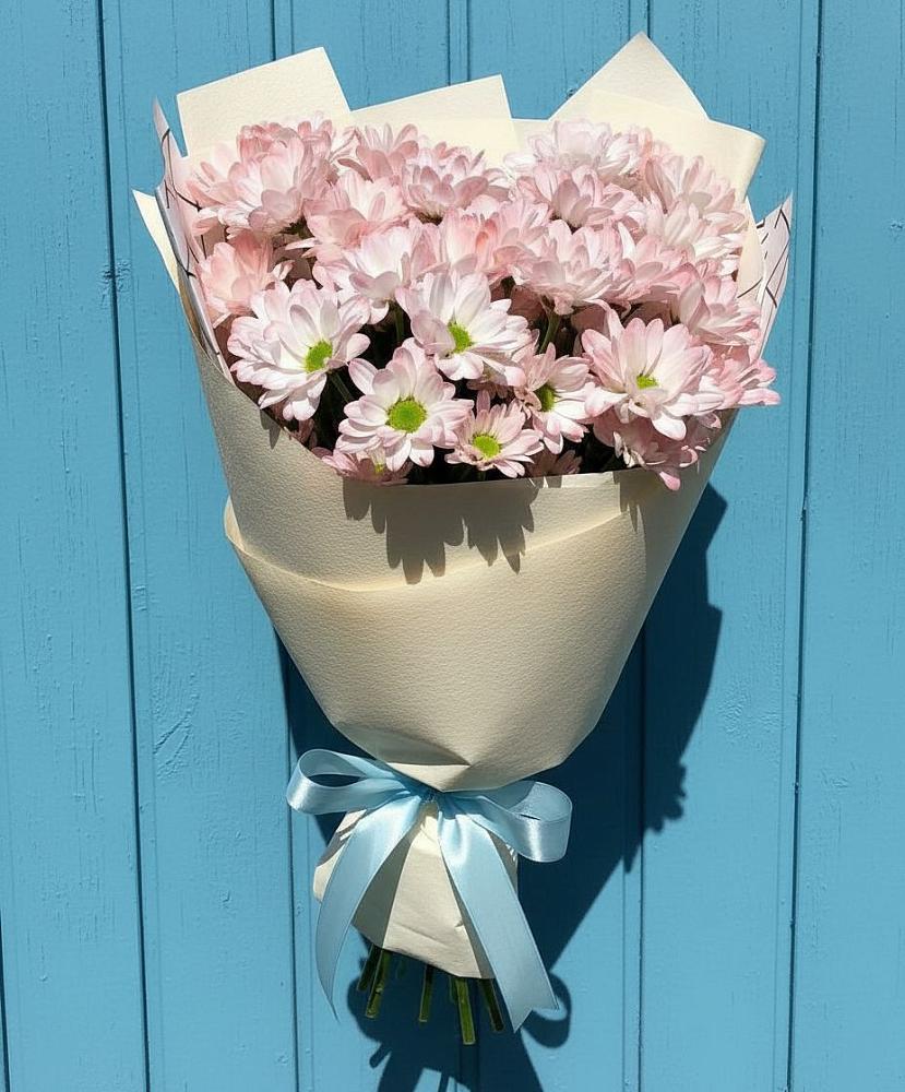 Букет Розовые хризантемы в Лесной Пушкинский район Букет цветов из: Хризантемы в Лесной Пушкинский район