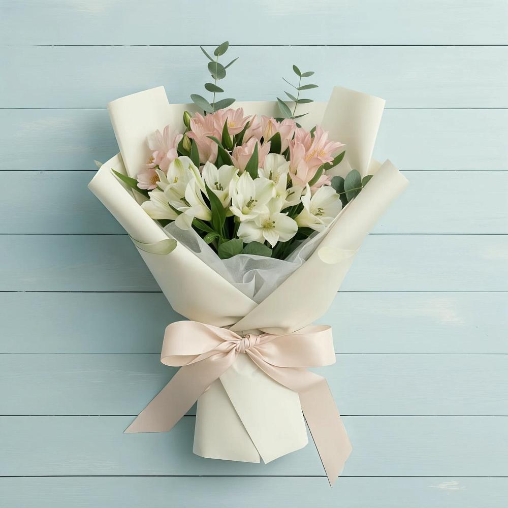 Букет Утренний поцелуй в Лесной Пушкинский район Букет цветов из: Альстромерии в Лесной Пушкинский район