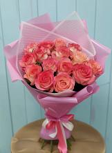 15 Розовых роз Равель в Лесной Пушкинский район Букет 15 Розовых роз Равель в Лесной Пушкинский район